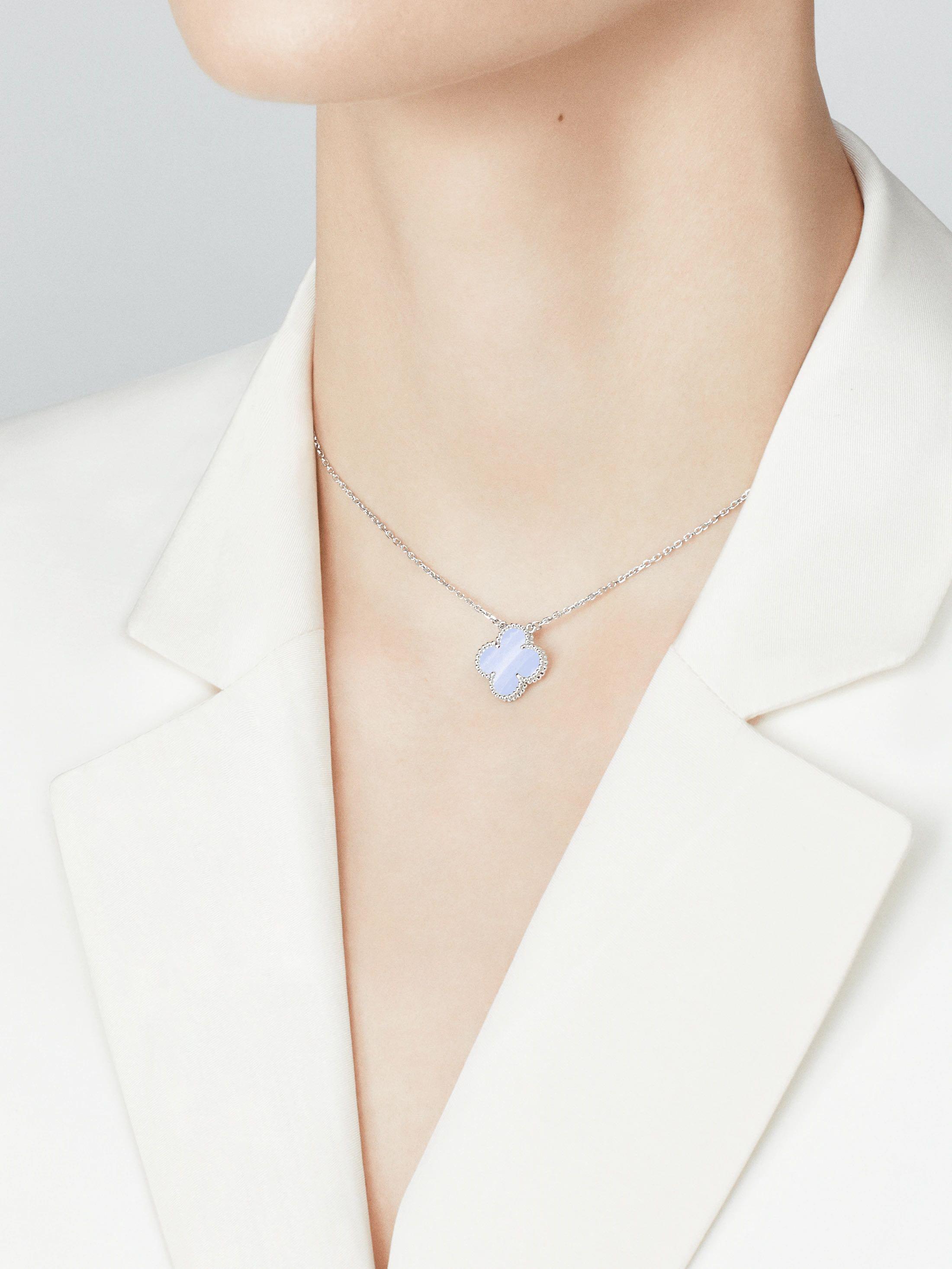 Gold discount chalcedony necklace