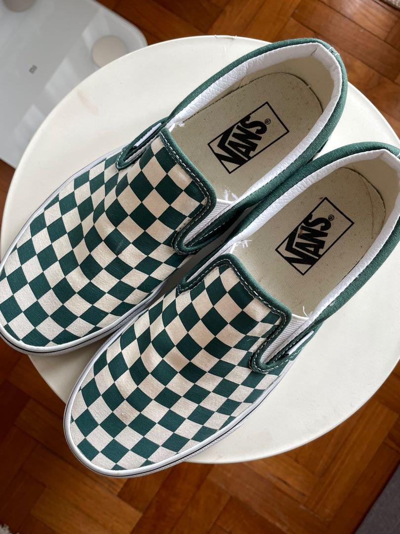 Dark green outlet checkered vans
