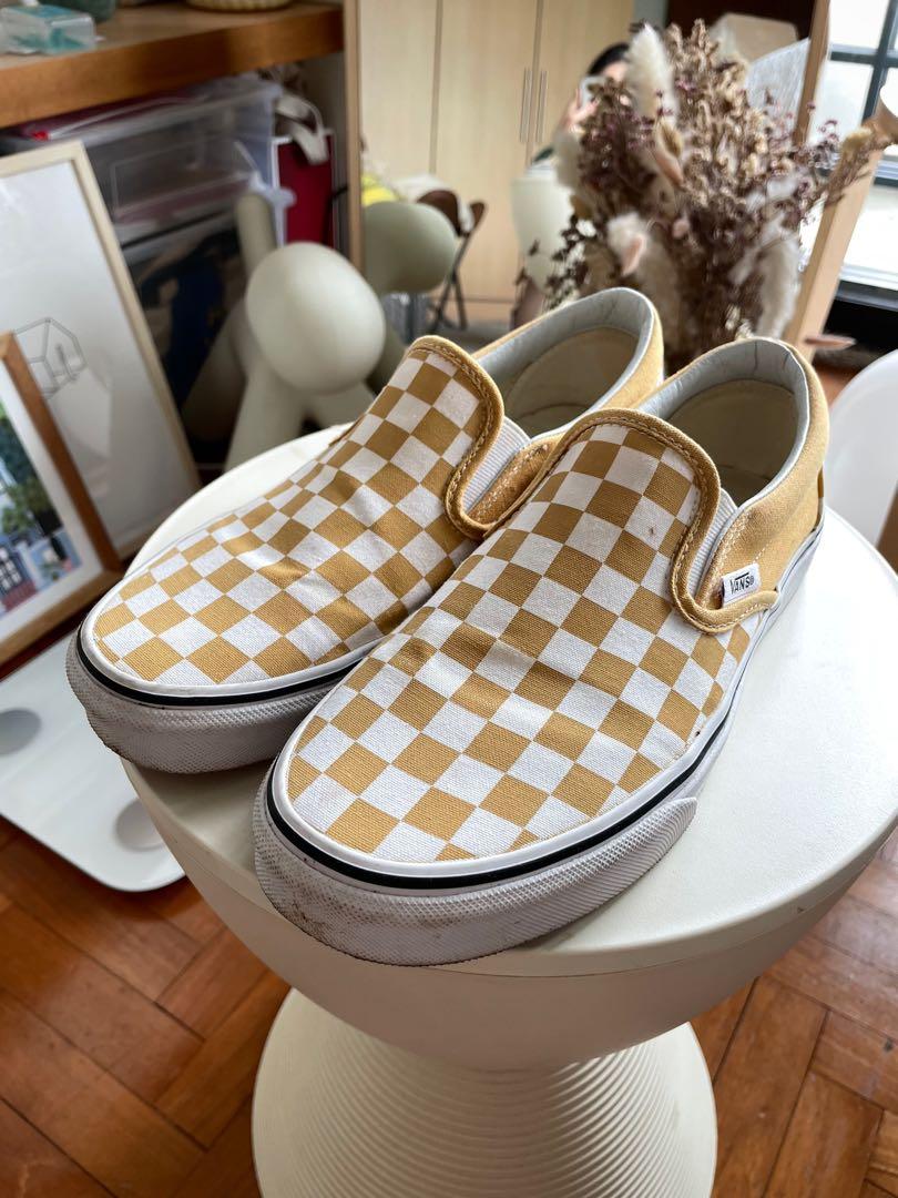 Mustard sales checkered vans
