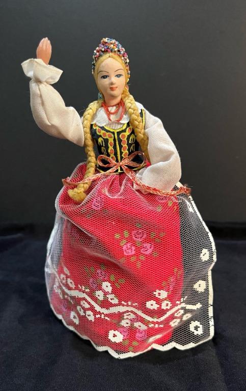 Vintage Polish Hand Made Folk Art Doll 7.5