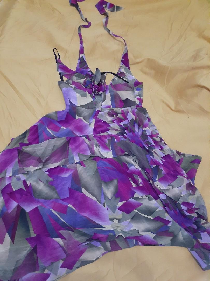 Warehouse Tied Halter Neck Dress 