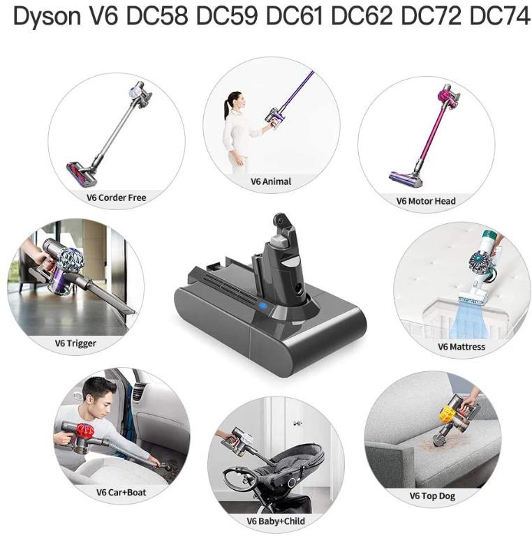 YABER Batterie pour Dyson V8, 4600mAh Batterie de Remplacement