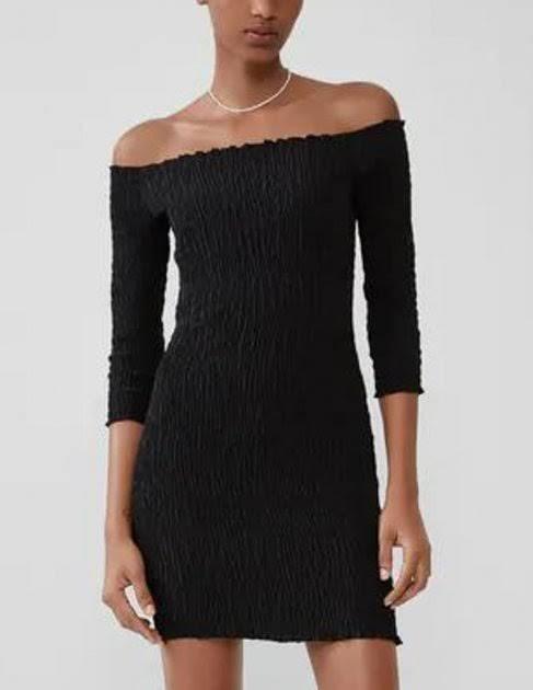 ZARA black mini dress with quilted 