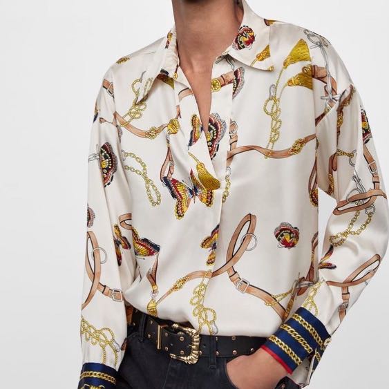 zara butterfly blouse