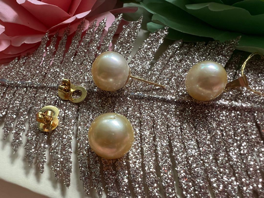 Champagne south sea pearl top