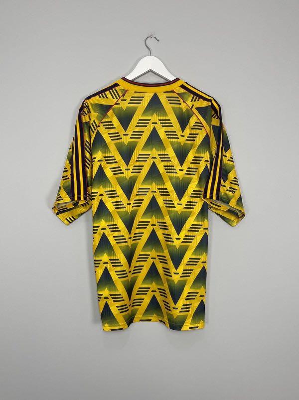 Retro 1991 93 Arsenal Bruised Banana Away Jersey Men s Fashion Tops Sets Tshirts Polo Shirts on Carousell