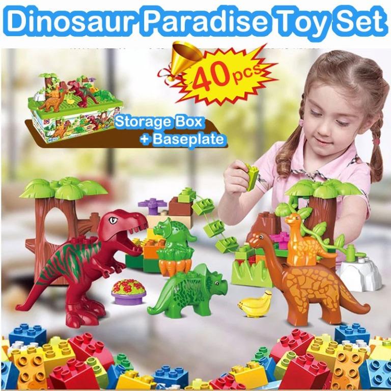 Kids Jurassic Dino Valley Paradise Building Blocks Duplo Compatible Dinosaurs Animal Bricks Toys For Children HZ1951 Hobbies Toys Memorabilia Collectibles Fan Merchandise on Carousell
