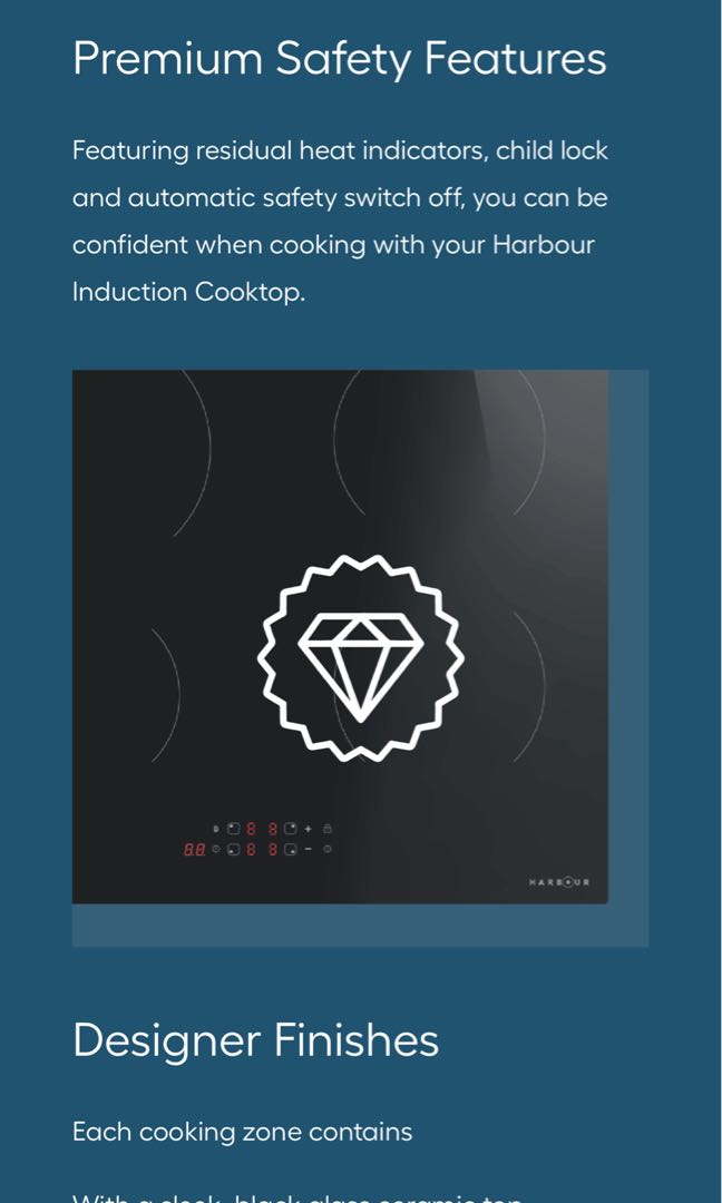 4 Zone Harbour Induction Cooktop ( Australian Brand) Never used, TV