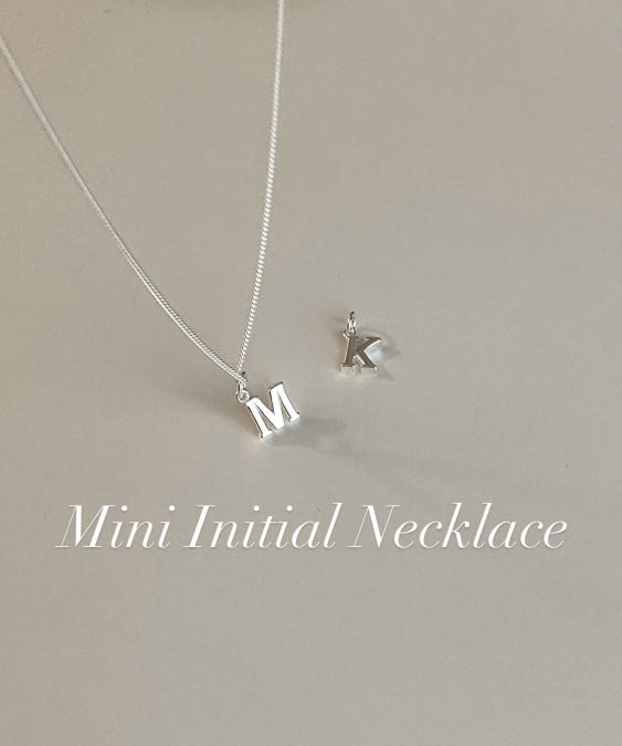 silver 925 mini initial Necklace 
