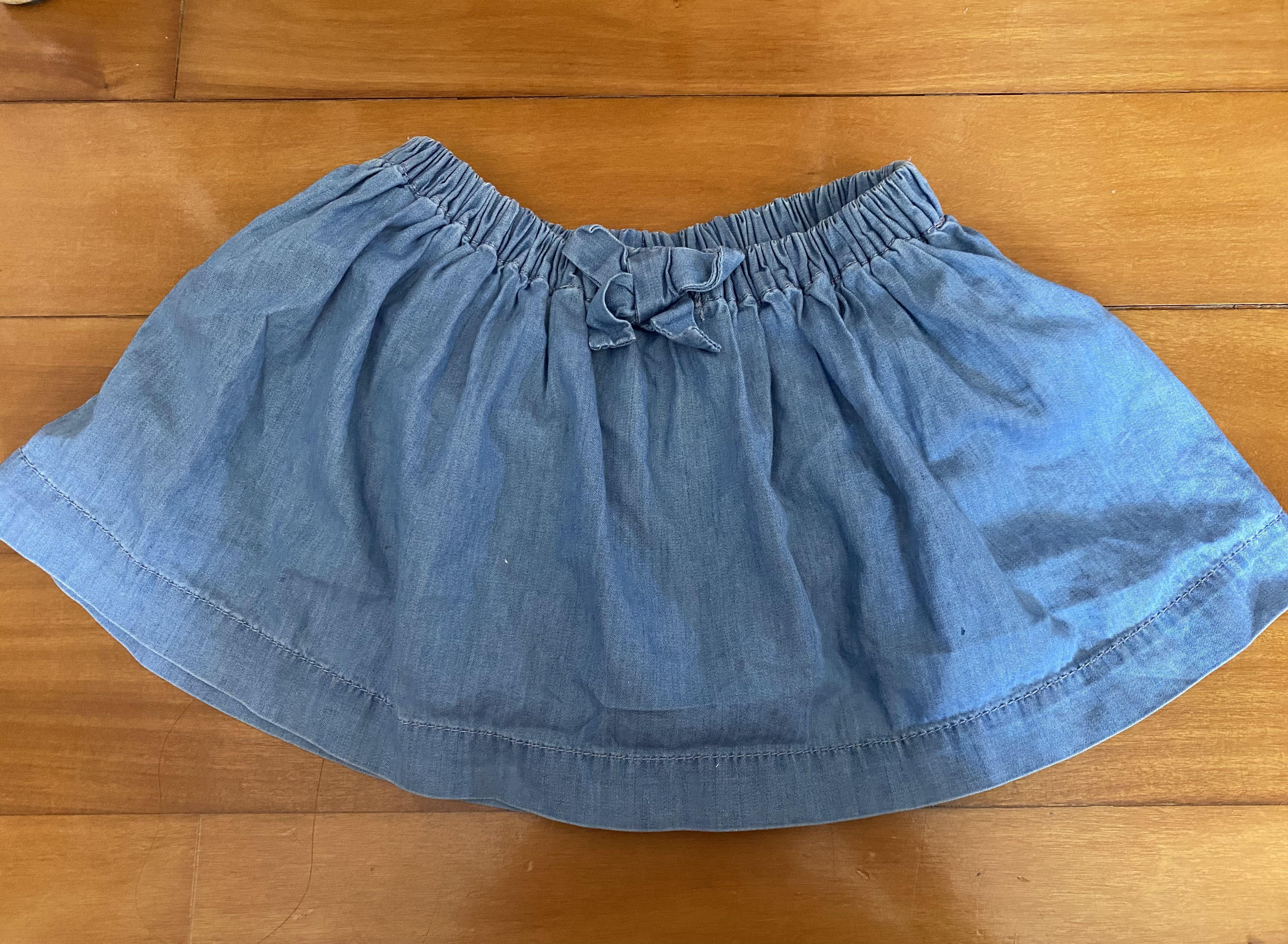 美國USA Gap Baby Girl blue denim ribbon skirt pants / shorts 女嬰