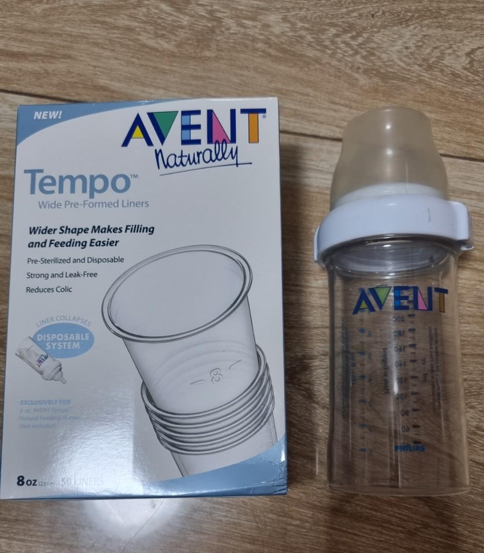 Avent tempo bottle and liner set 8oz Babies Kids Nursing