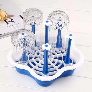 Baby bottle Glass cup holder household double-layer plastic drain cup holder kitchen rack tea cup storage