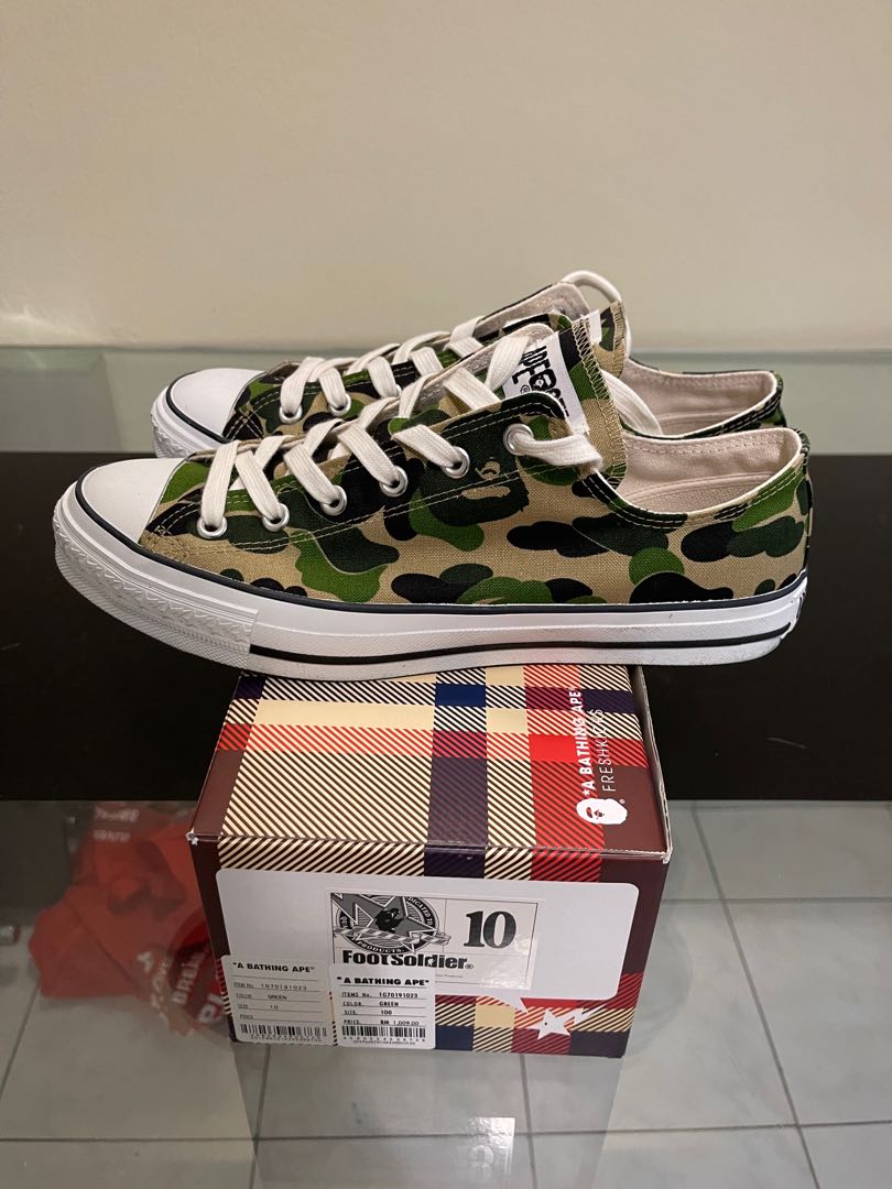 Bapesta Converse Camo Green Men s Fashion Footwear Sneakers on