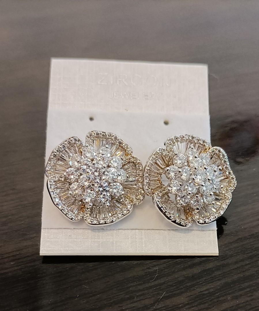 White gold plated best sale earrings