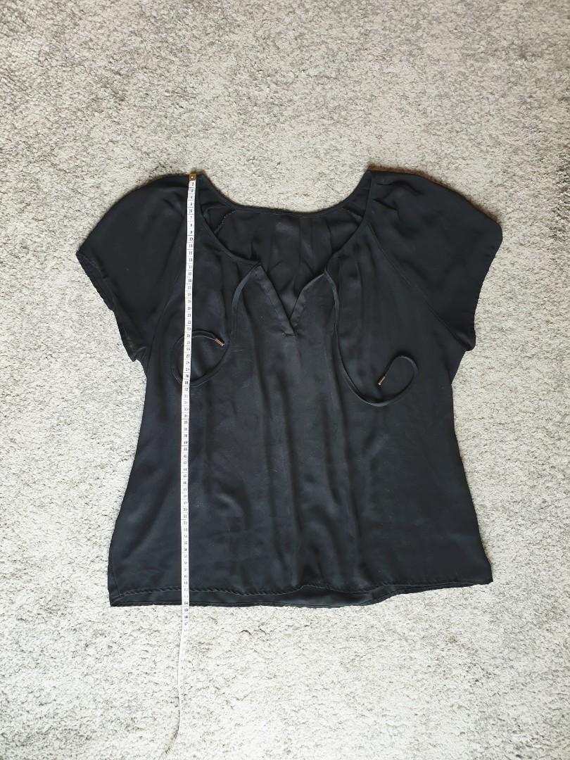 Black Chiffon Top, Fesyen Wanita 