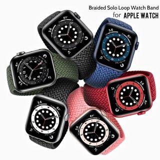 Braided Nylon Fabric Solo Loop Straps Bands For Apple Watch All Series