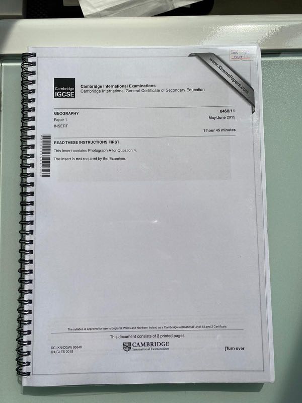 Cambridge IGCSE Geography 0460 Paper 1,2,4 2015, Hobbies & Toys, Books ...