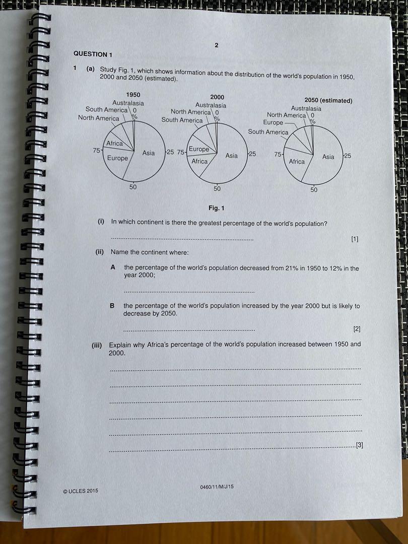 Cambridge IGCSE Geography 0460 Paper 1,2,4 2015, Hobbies & Toys, Books ...