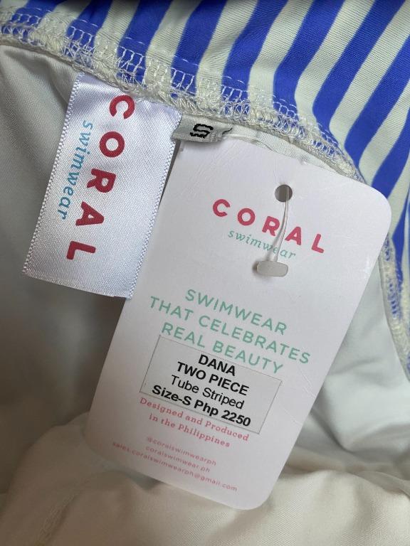 Coral Manila Twopiece Tube Swimsuit / Swimwear, Women's Fashion