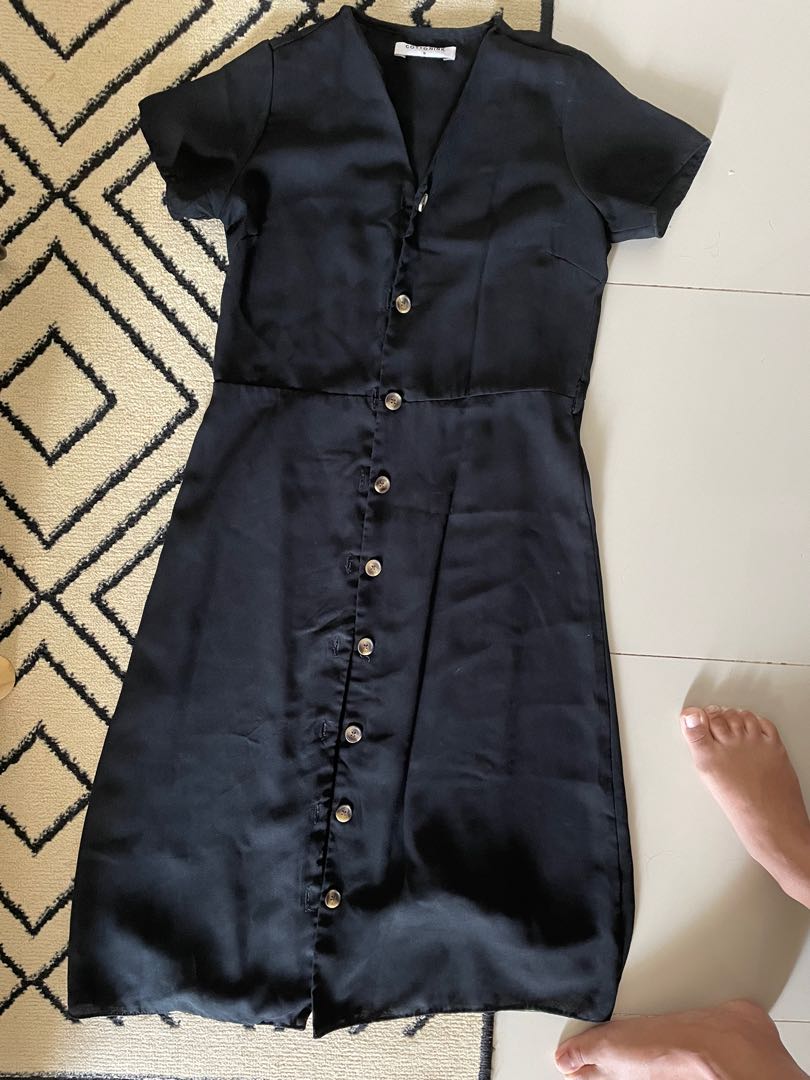 Cotton Ink Simple Black Dress Size 