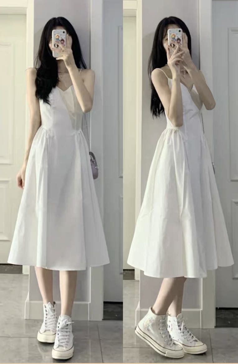 Plain store white frock
