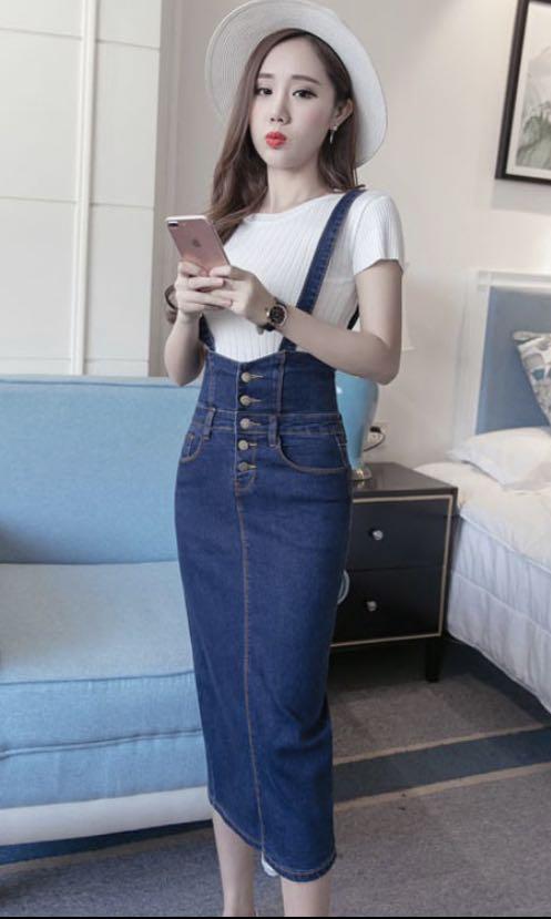 ladies jeans suspender skirt slim jumpsuit| Alibaba.com