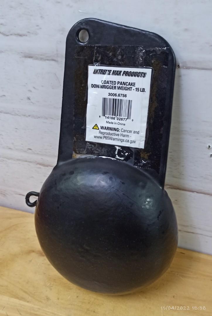 10lb Weights Extreme Max 10 Lb Coated Pancake Downrigger Weight – Smooth Sinking, Fish-Attracting Silver Flash Scotty Downrigger