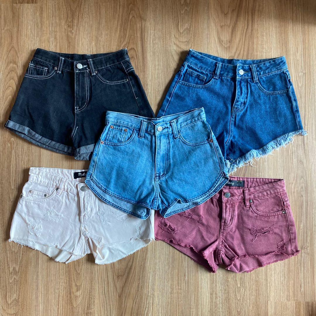 Maroon jean shorts outlet