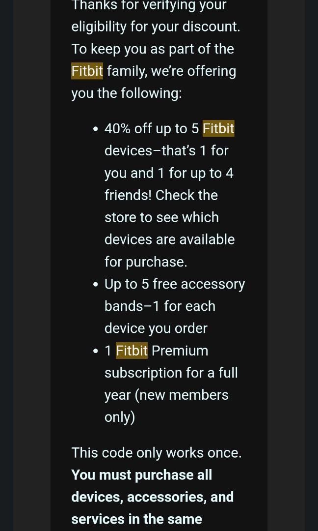 Fitbit 40 discount Clearance