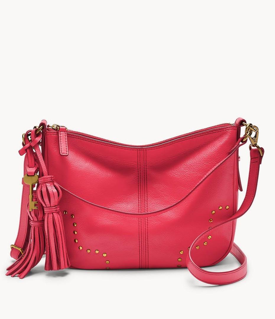 Fossil Dusty Rose Pennie Leather Crossbody Bag, Best Price and Reviews