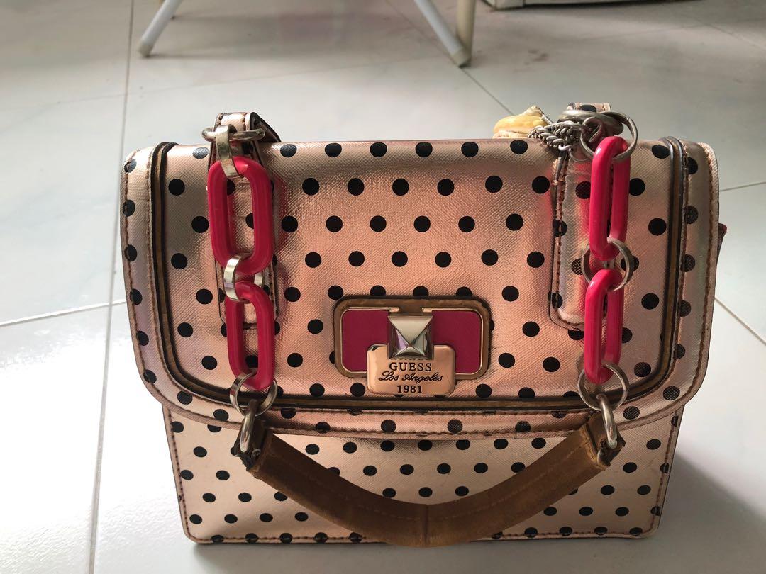 Pink polka shop dot purse