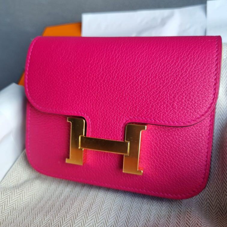 Hermes Constance Slim in Framboise and Rouge Sellier, Women's