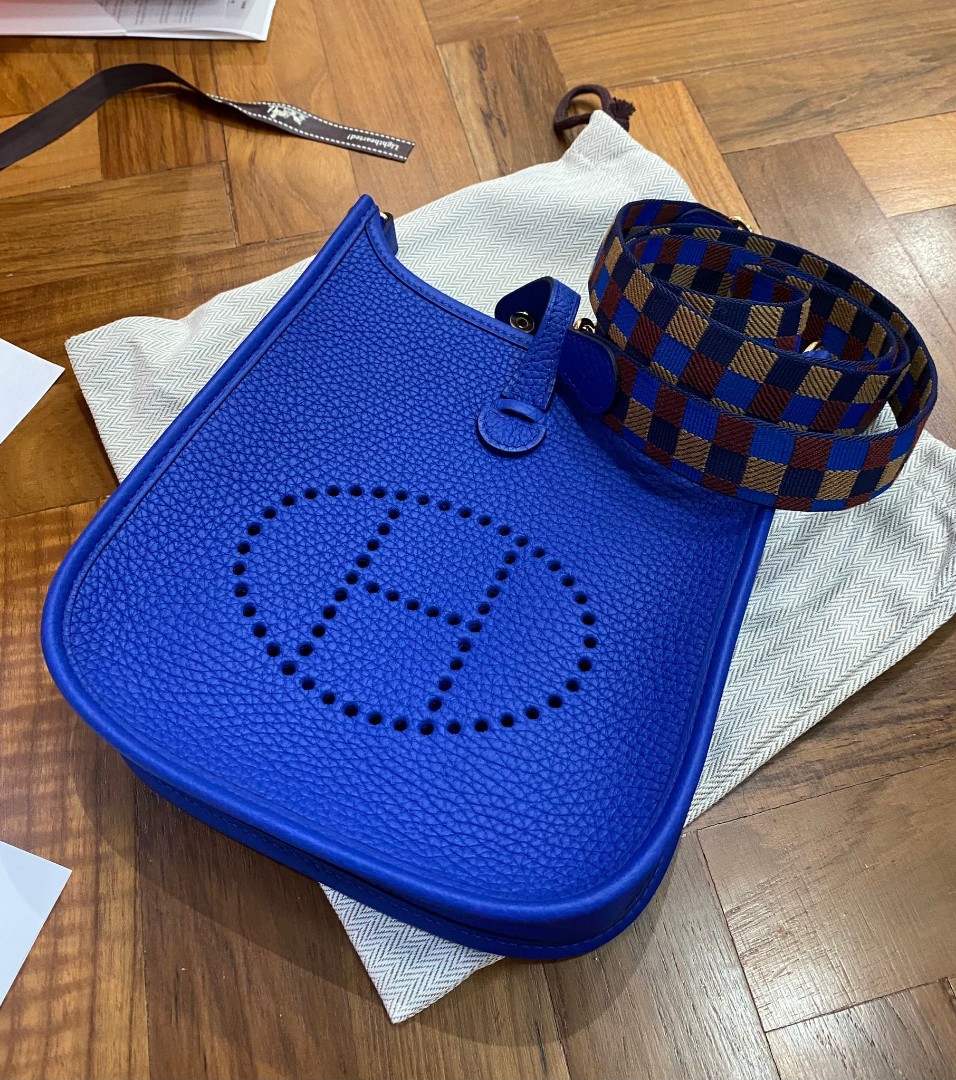 NEW Hermes Evelyne Mini Royal blue Women s Fashion Bags