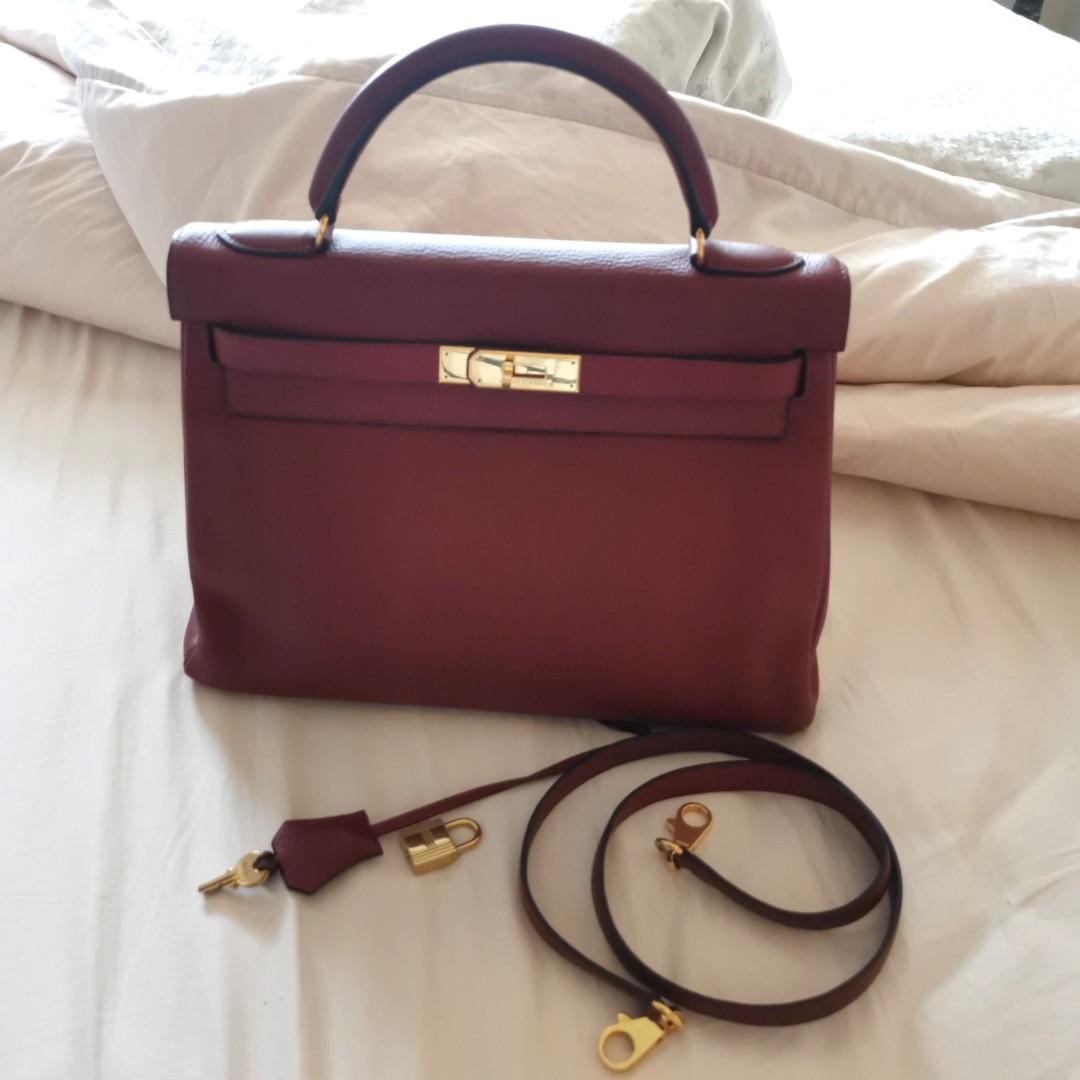 Hermès Kelly 28 Rouge H Sellier Sombrero Gold Hardware GHW — The