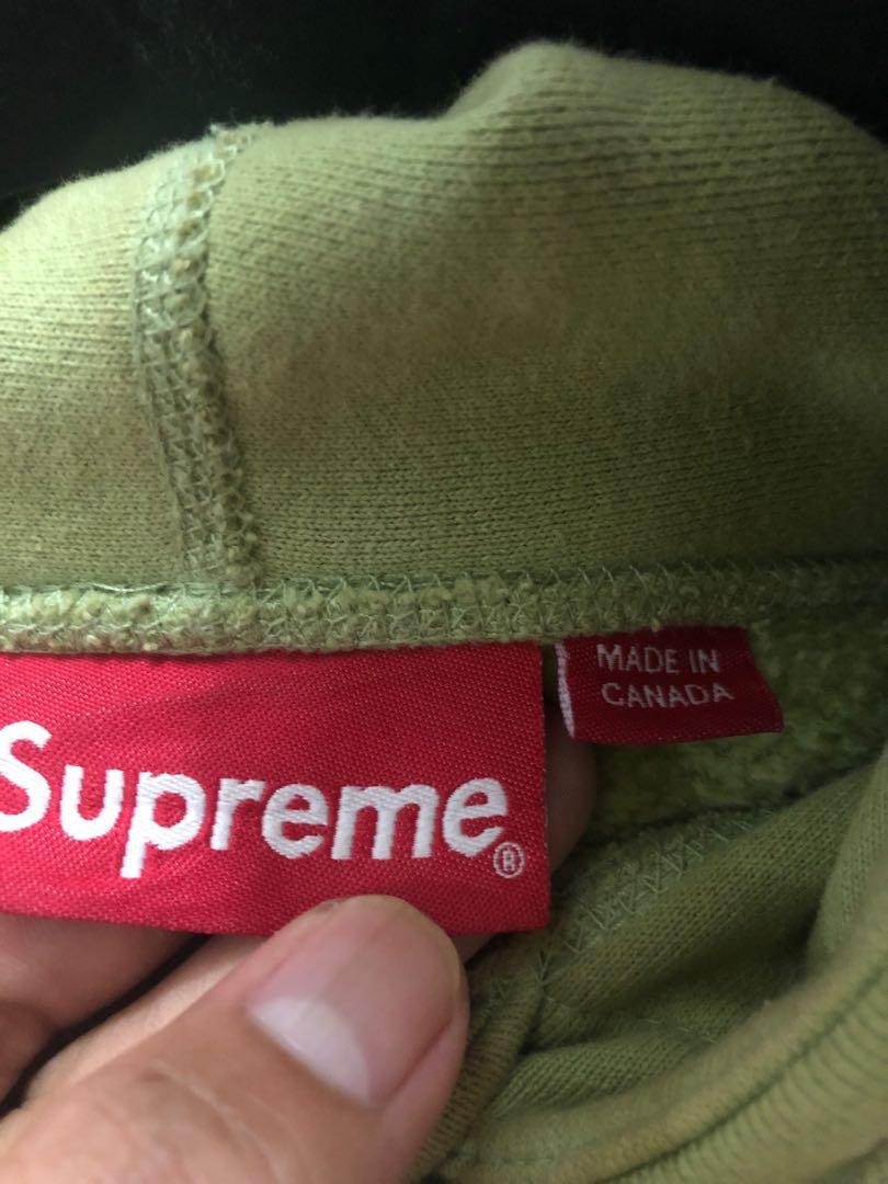 hoodie box logo Supreme sage Men s Fashion Coats Jackets and