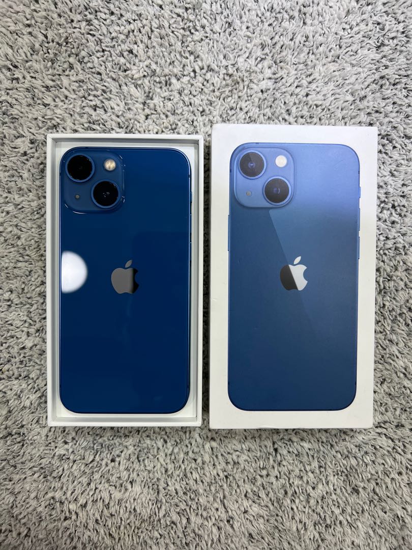 iPhone 13 mini 128gb blue 100% 藍色行貨二手新淨保養至2022-10-17, 手提電話, 手機, iPhone,  iPhone 13 系列- Carousell