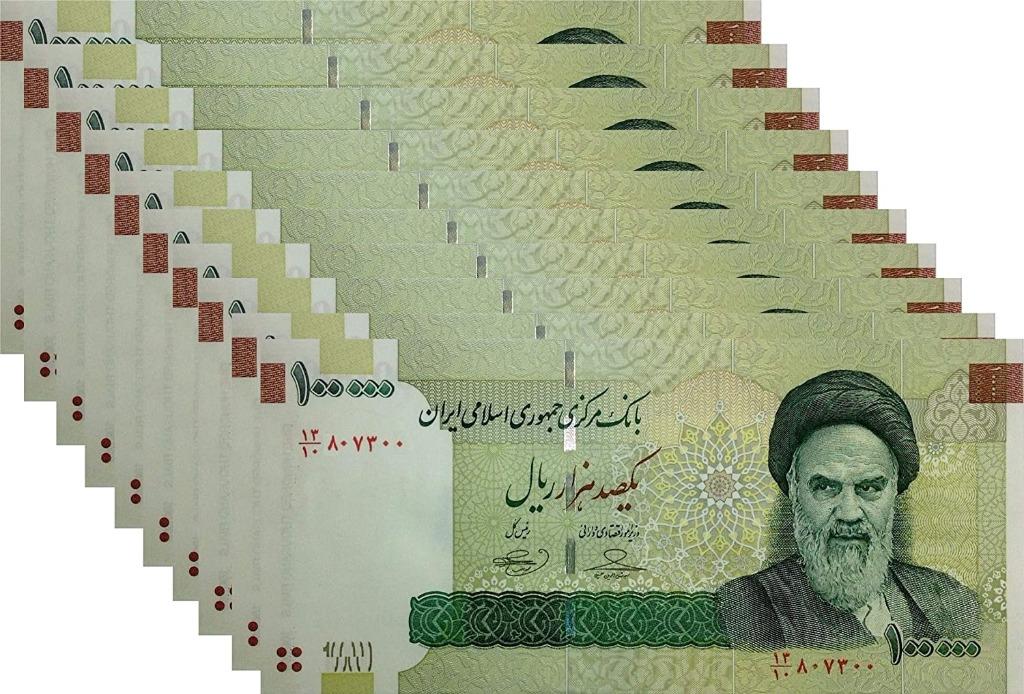 Iran Rial 100,000 x 10 pcs Iranian Rials, Hobbies & Toys, Memorabilia