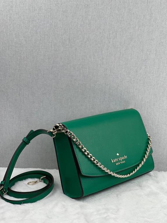 Kate Spade Carson Convertible Crossbody Chain Clutch Handbag Winter Green 