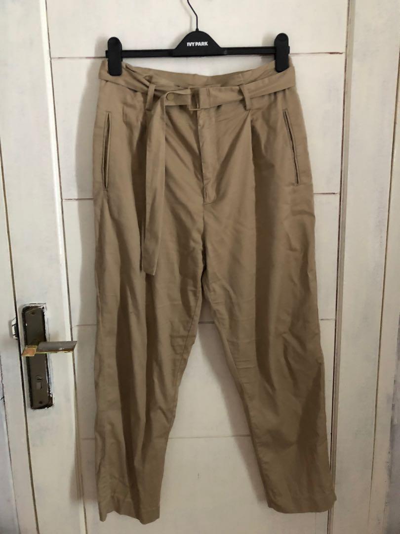 Mango Belted Trousers, Fesyen Wanita 