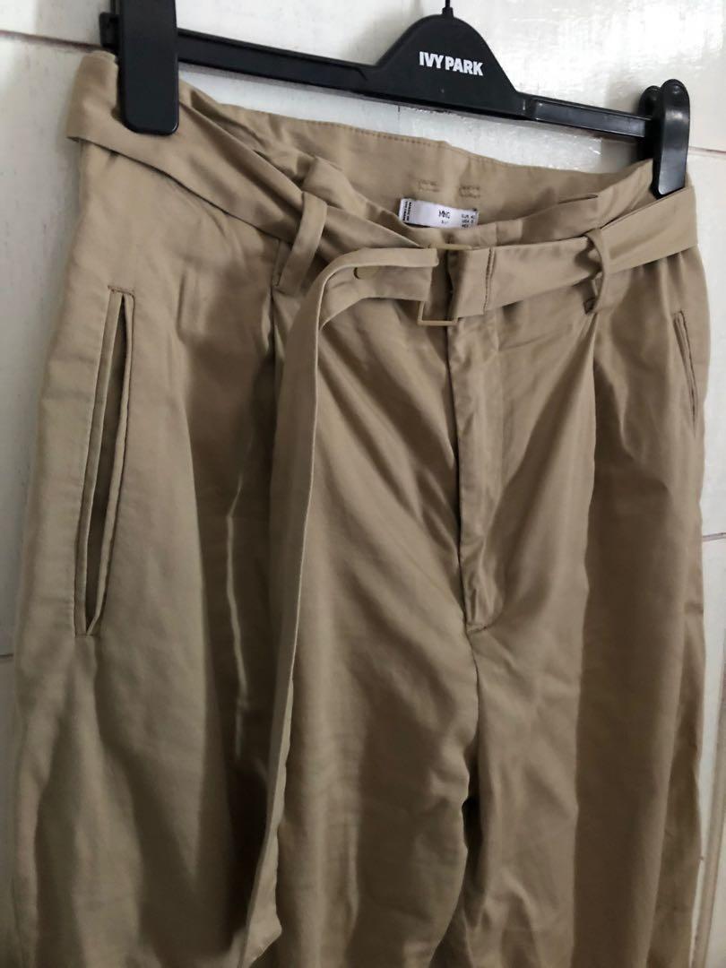 Mango Belted Trousers, Fesyen Wanita 