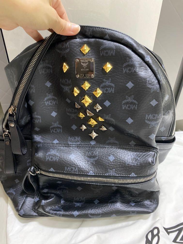 All black shop mcm backpack