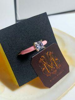 Mimi's Market Pink Glazed Princess Cut Ring