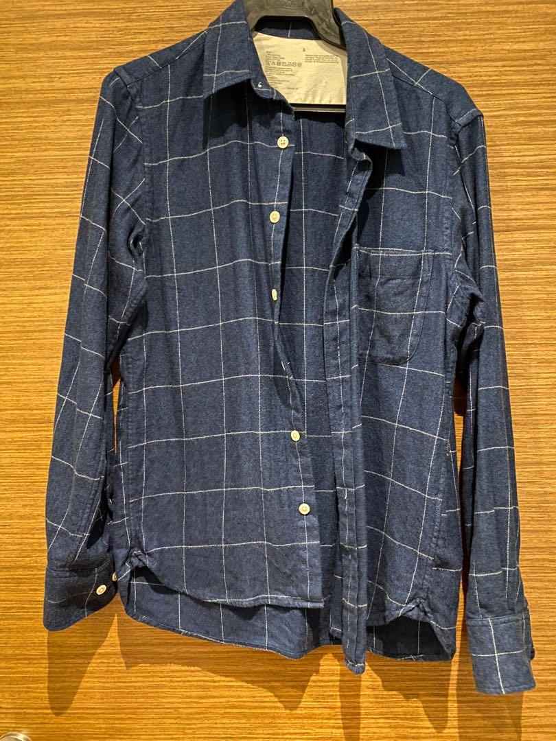 Muji blue checkered flannel shirt, Men's Fashion, Tops & Sets, Tshirts ...