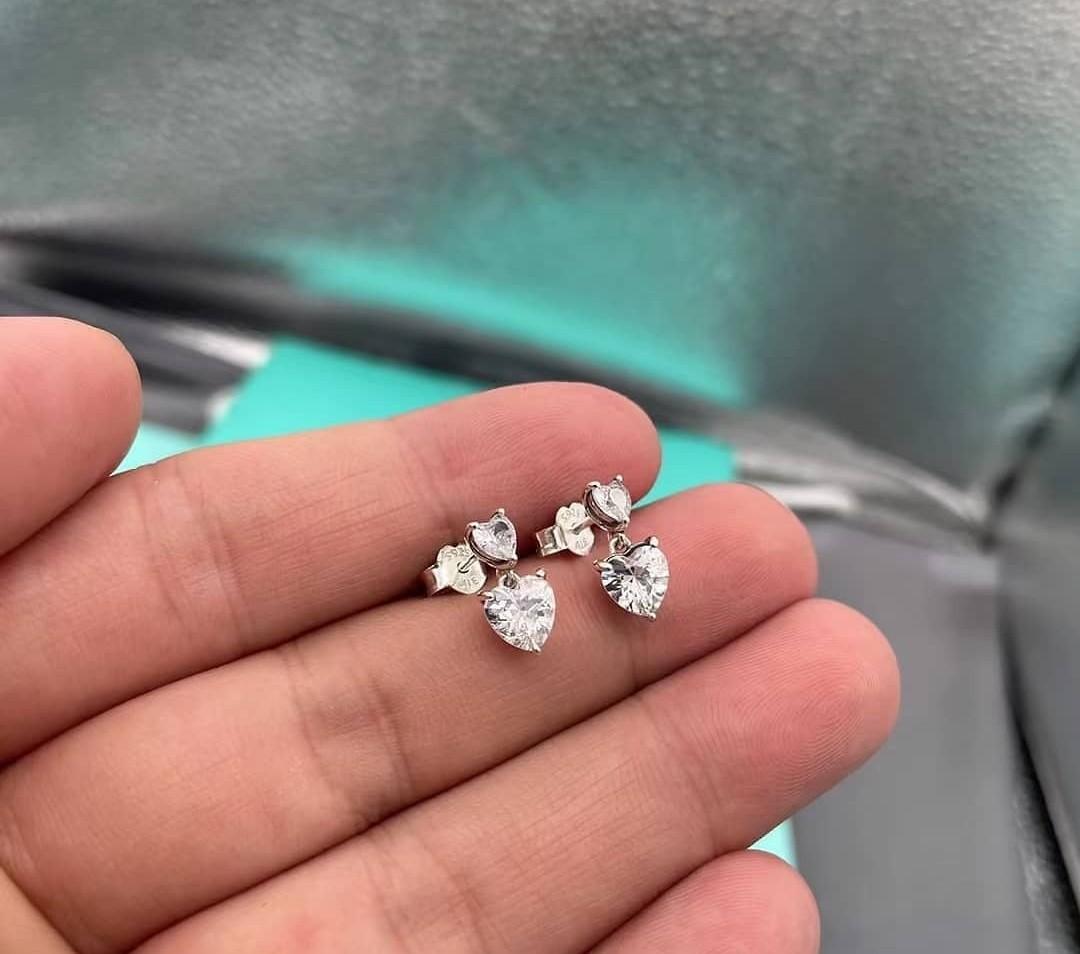 Pandora double heart earrings hot sale