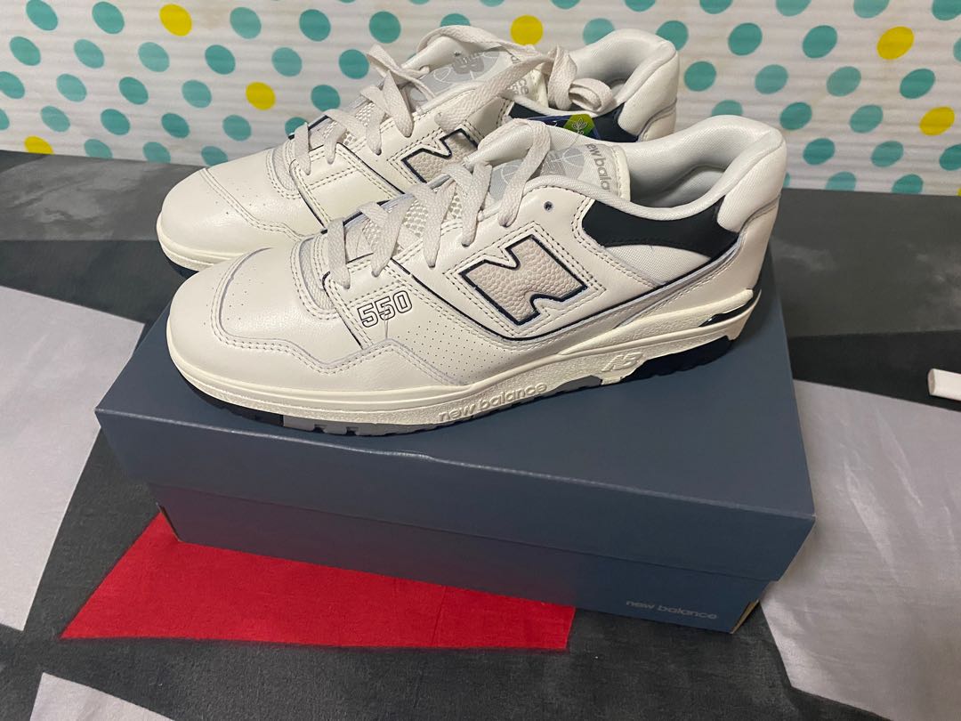 New Balance 550 Cream/Black Size US10, Men's Fashion, Footwear 