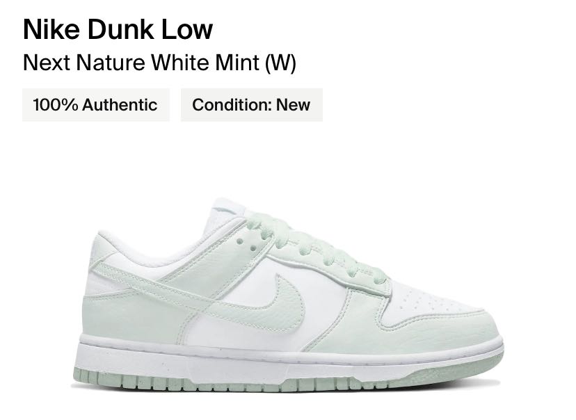 数量は多 Dunk Wmns 希少 Nike Low Mint White Nature Next スニーカー サイズを選択してください 27cm 要在庫料金確認 Raffles Mn