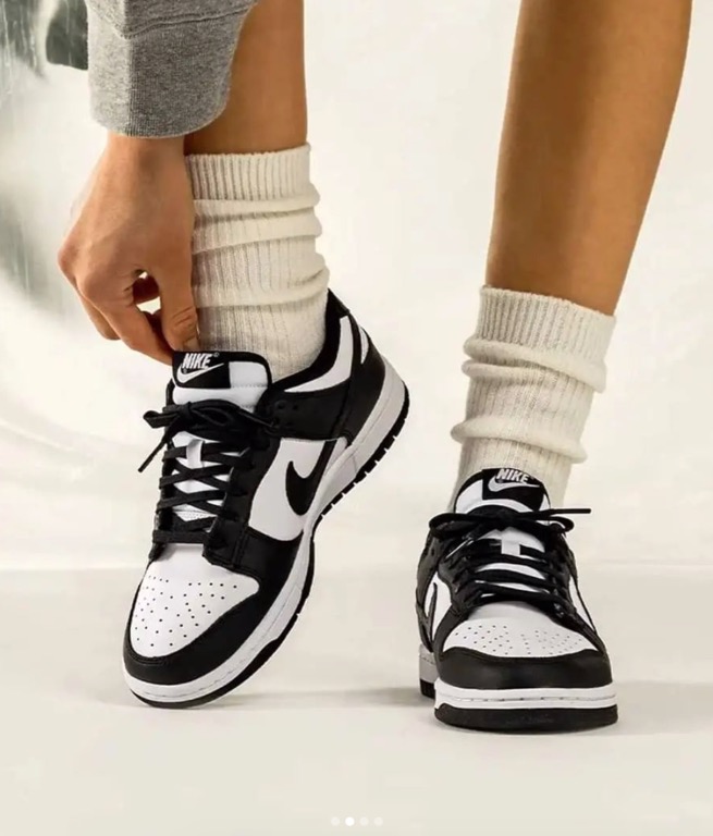 women's dunk low next nature black and white