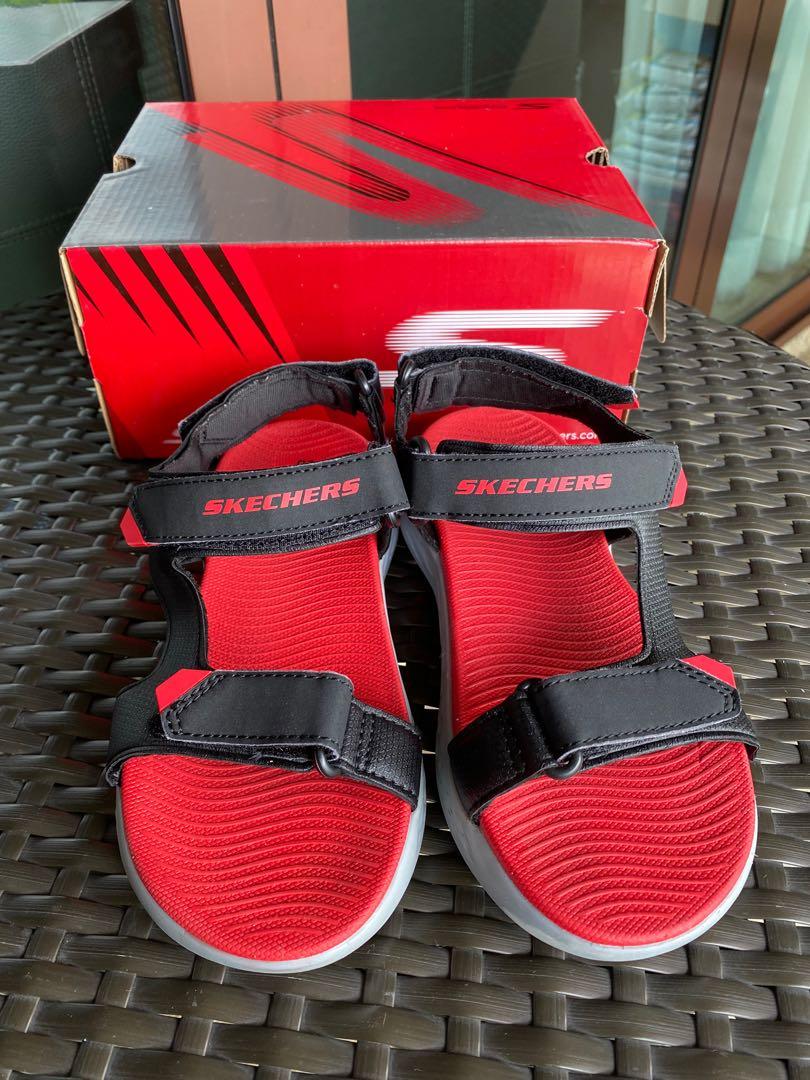 Original Skechers boys sandals black red size 21cm