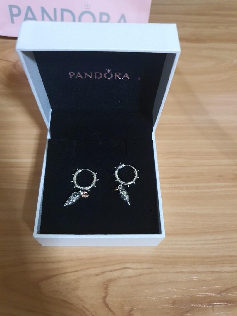 Pandora heart and conch earrings sale