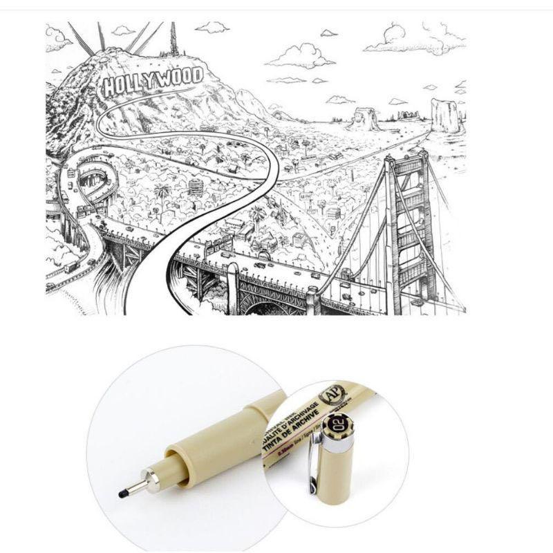 wholesale Soft Brush Drawing Pen Lot 005 01 02 03 04 05 08 1.0 Needle Pen  Comic Suit Design Sketch Drawing Pen Tracing Line